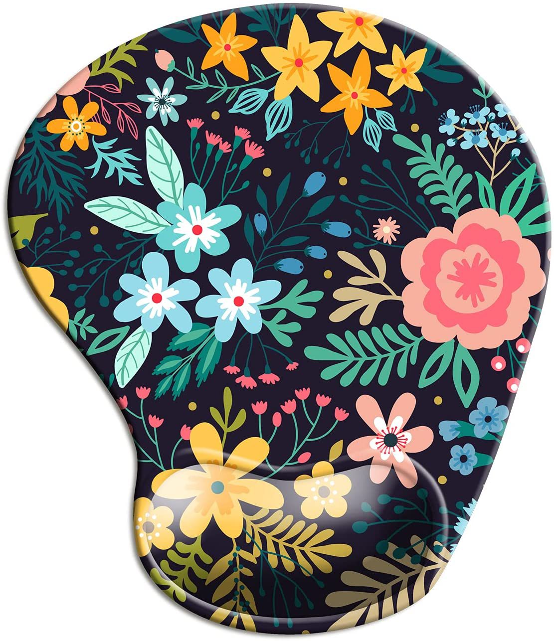 Flowers Ergonomic Mouse Pad With Wrist Support, Cute Mouse Pads Non-Slip Rubber Base For Home Office Working Studying Pc Game: Pink