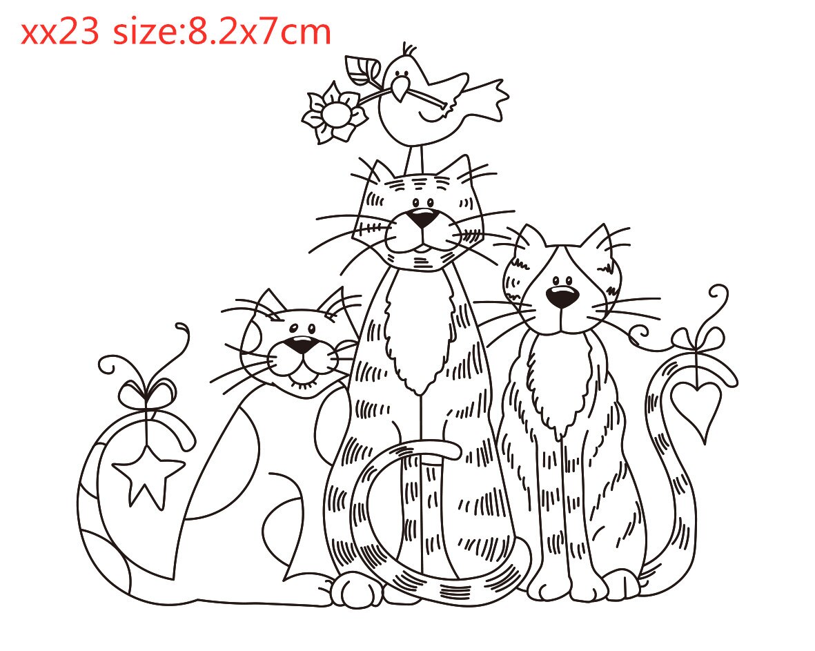 Three cats ransparent Clear Stamps Metal cutting die Silicone Seals for DIY scrapbooking photo album Card Making