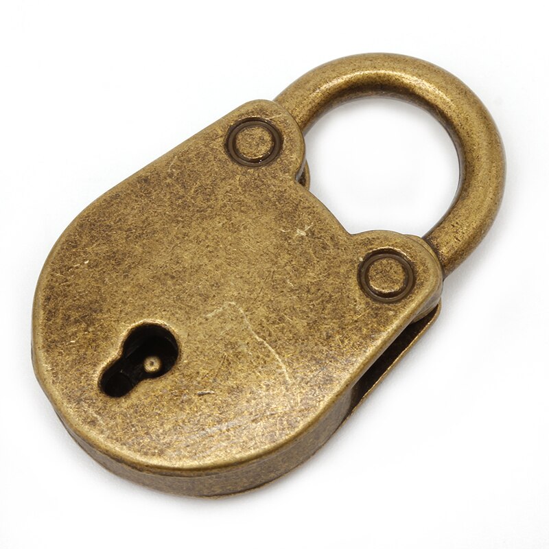 Gammal vintage gammal antik stil mini archaize hänglås nyckellås med nyckel (parti  of 3)