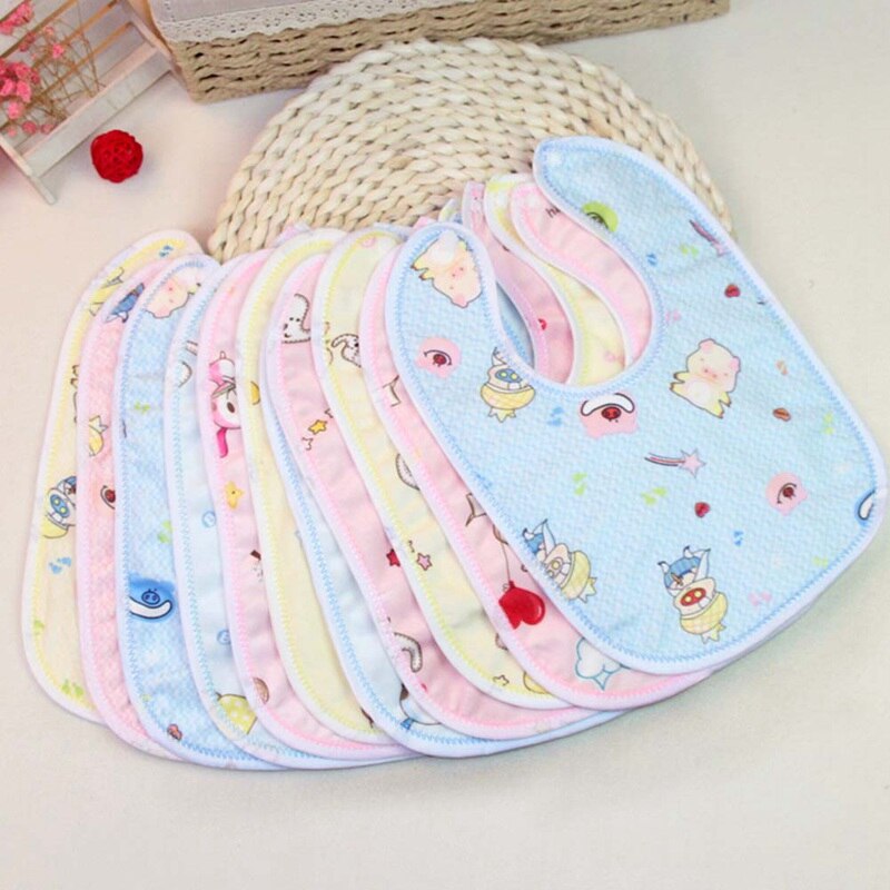 1Pcs Baby Waterproof Bibs Cartoon Printing Infant Girls Boys Toddler Scarf Bandana Bibs For Kids Random Color