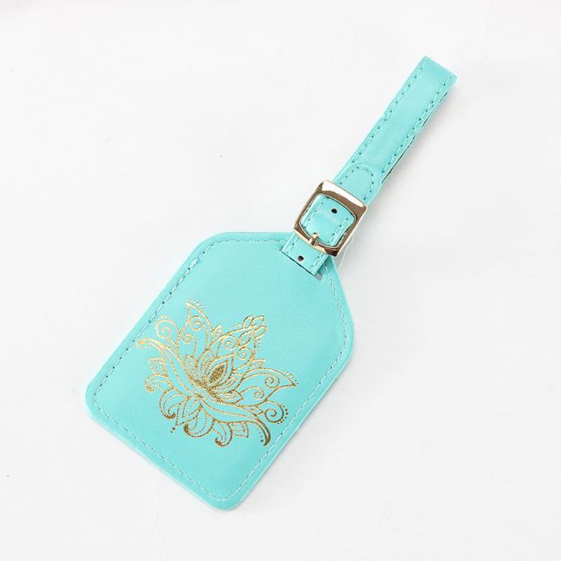 Travel Accessories stamping Luggage Tag Women Portable PU Leather Label Suitcase ID Address Holder Baggage Boarding: 4