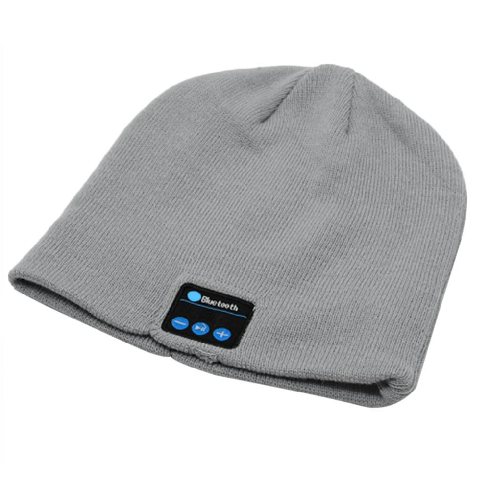 Fone de ouvido bluetooth música chapéu inverno sem fio fone de ouvido com microfone esporte chapéu para xiaomi telefone portátil: light grey