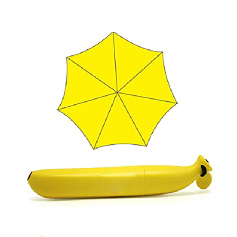 Gul mini folde paraply banan paraply solskinnende paraply kvinder mænd anti-uv vandtæt vindtæt
