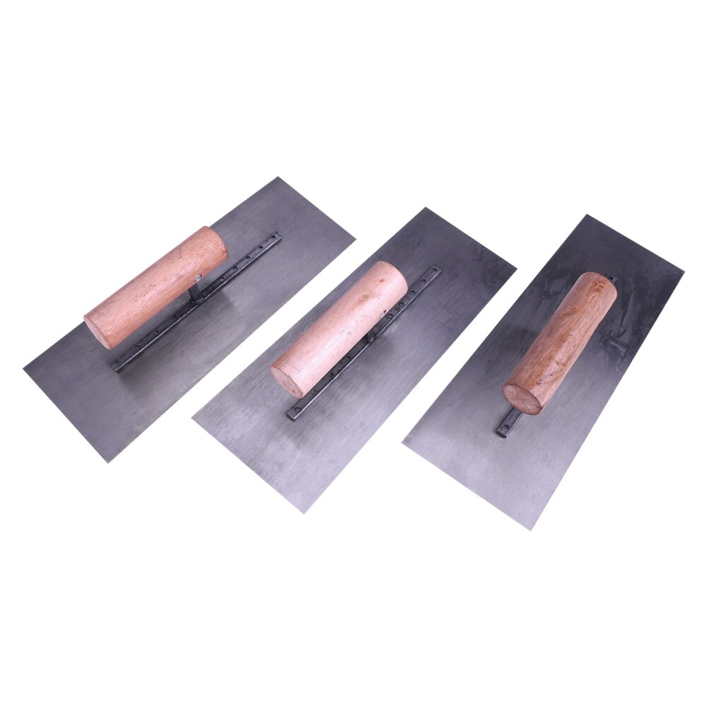 3 Pcs Trowel Wooden Handle Stainless Steel Plastering Tool Tile Level Tool for Concrete Finishing House Decoration
