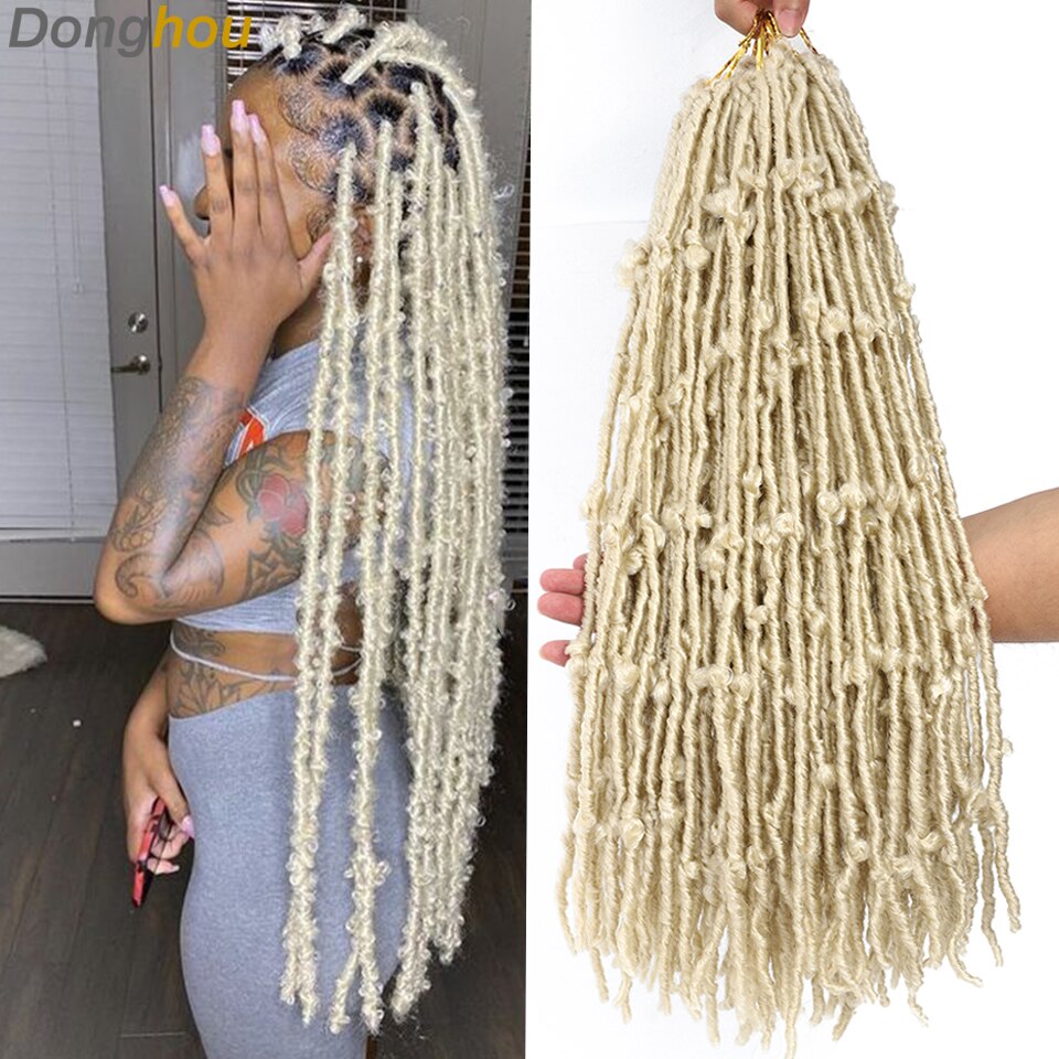 Donghou 613 Blonde Butterfly Locs Crochet Hair Butterfly Locs Crochet Braids Pre Looped Long Butterfly Faux Locs Crochet Hair: 24inches / 3Pcs/Lot