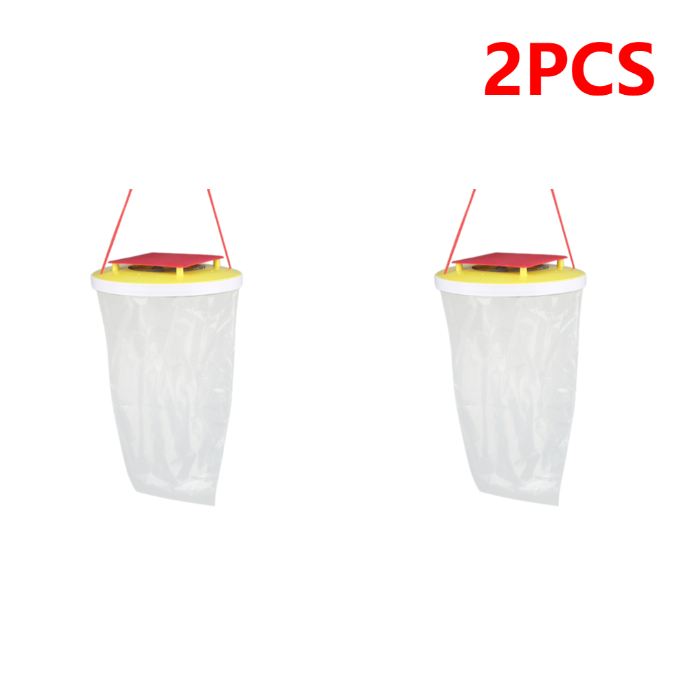 Atrapamoscas colgante de 1 a 10 piezas, bolsa de señuelos no tóxicos, trampa para plagas con cebo, matamoscas para jardín: Blanco
