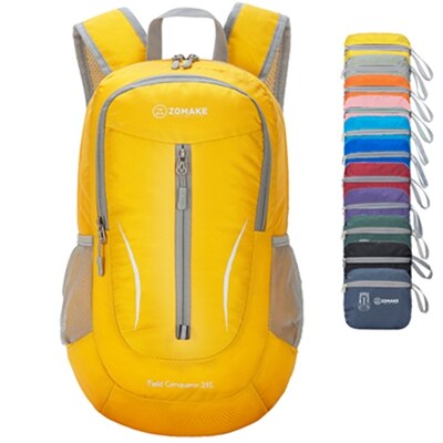 25L ZOMAKE Lightweight Packable Backpack Water Resistant Hiking Daypack, Small Travel Backpack for Women Men: yellow