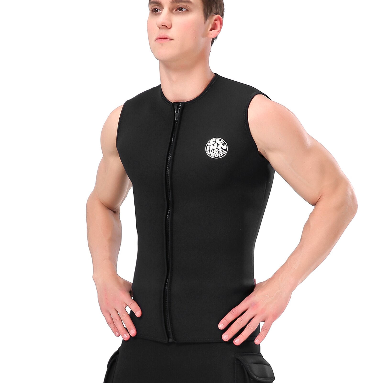 3Mm Neopreen Wetsuit Top Vest Jas Mannen Vrouwen Unisex Thermische Warm Mouwloos Vest Voor Duiken Surfen Zwemmen Zeilen