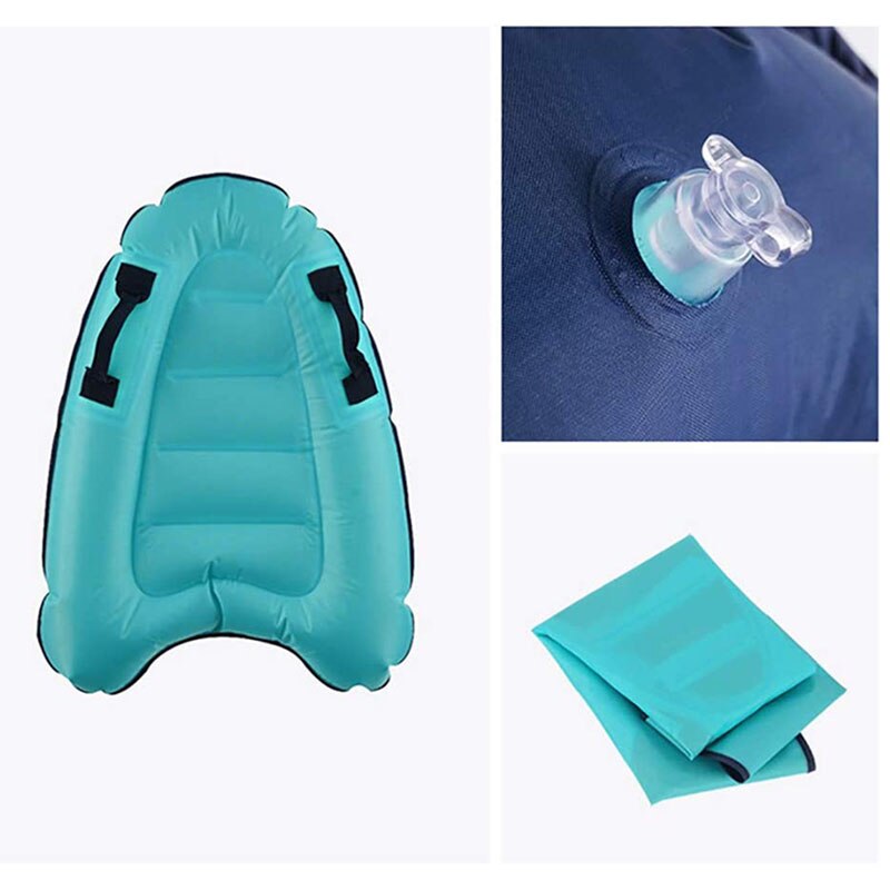 Outdoor inflatable surfboard, solid color, buoy kickboard, kids' safe sea surfing board for beach surfing, swimming, summer water fun