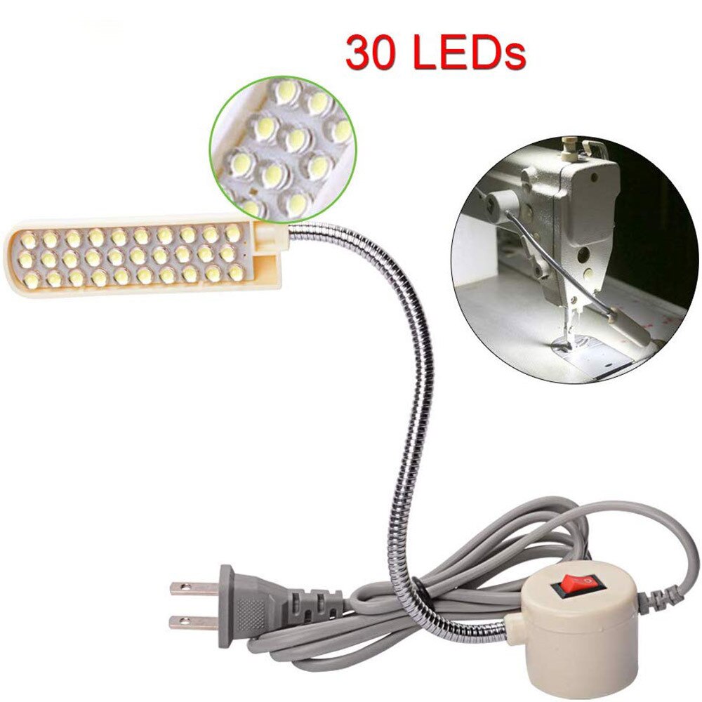 Lámpara de costura con cuentas, luz de trabajo para el hogar, accesorios de máquina, 10/20/30LED,