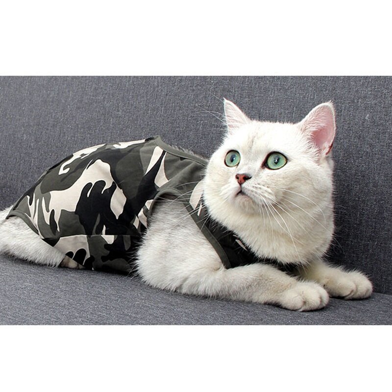 Pet Camouflage Suit Cat Vest Protective Clothing After Surgery Weaning Anti-Licking Suit Dogs Recovery Pet Supplies