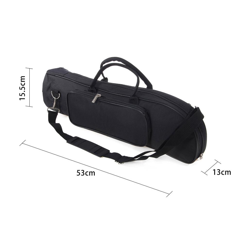 Professionele Lichtgewicht Trompet Gig Bag Waterdichte Oxford Doek met Zachte Katoen Strap Bag Dubbele Ritsen voor Messing Instrument