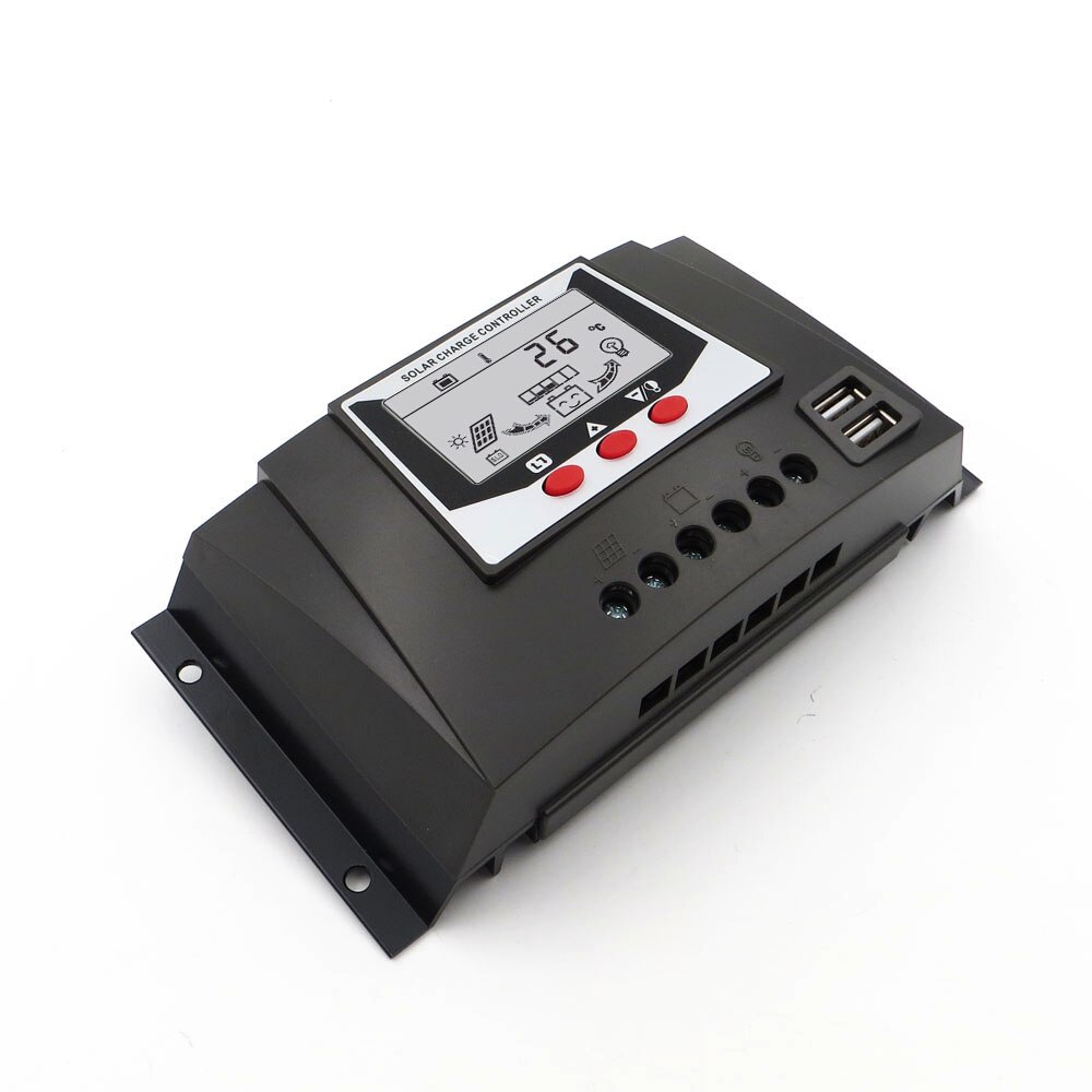 30 ampères PWM chargeur solaire contrôleur chargeur régulateurs 30A 12V 24V 36V 48V Auto rétro-éclairage LiFePO4 batterie au lithium 3.2V 3.7V