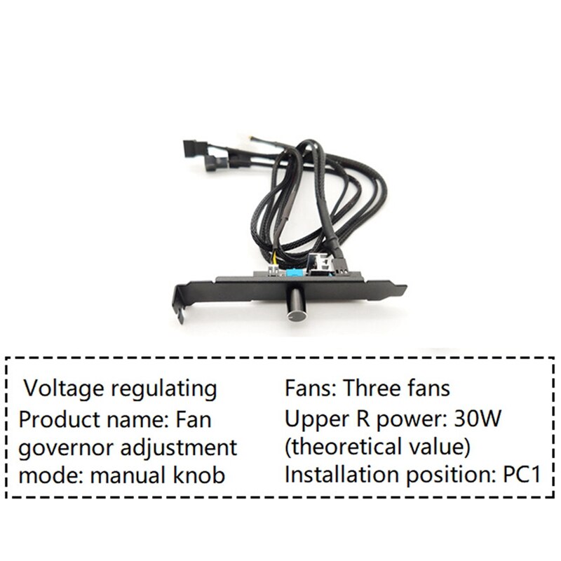 3 Channels PC Cooler Cooling Fan Speed Controller for CPU Case Fan for PCI Temperature Control Regulation 12V 3Pin/4Pin
