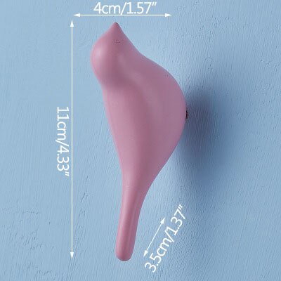 Krok harts fågel klädkrok väggförvaring klädkrokar sovrum väggdörr tredimensionell klädhängare nordisk dekoration: Rosa