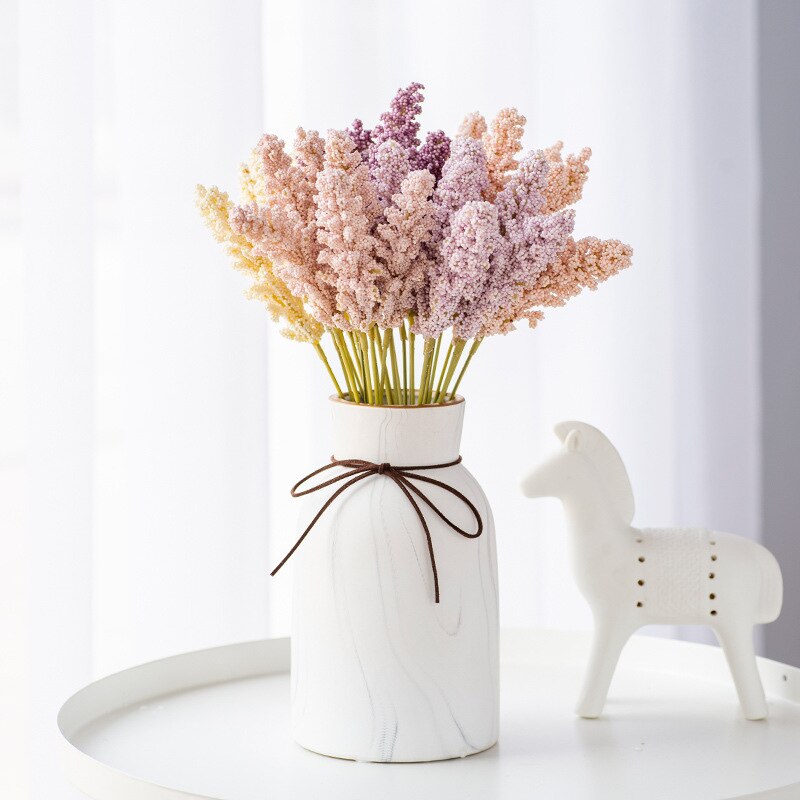 Billig 6 stk/pak kunstig vanilje mini skum bær spids kunstig blomsterbuket til hjemmet plante vægdekoration grai