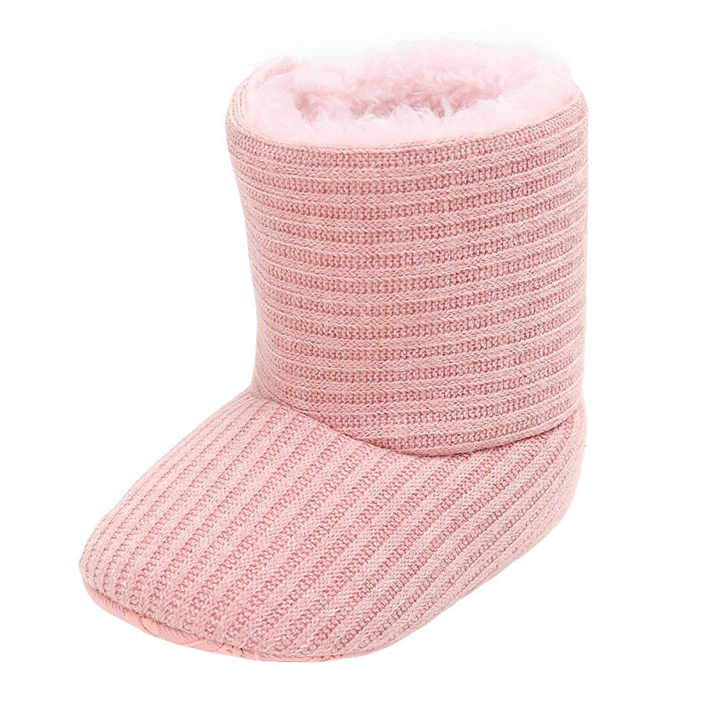 Kinderen Baby Meisje Warm Houden Pluche Soft Snowboots Zachte Crib Schoenen Winter Katoen Mode Soild: Roze / 12