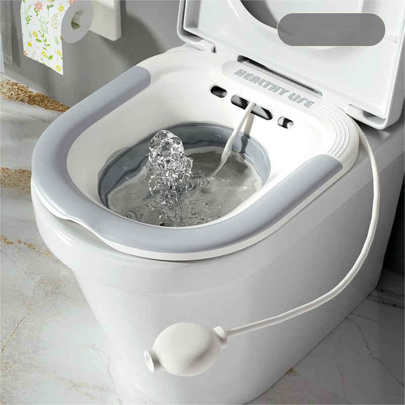 Opvouwbaar toilet Zitbad Zwangere vrouwen Speciale wastafel Bad Inweken voor zwangere vrouwen Aambei Patiëntverzorgingsbak: Grey
