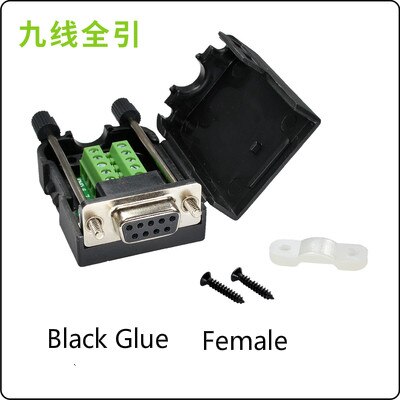 DB9 Male Female Head Solder-free Serial Cable Adapter with Shell 485 Plug Rs232 COM Transfer Terminal: Gold