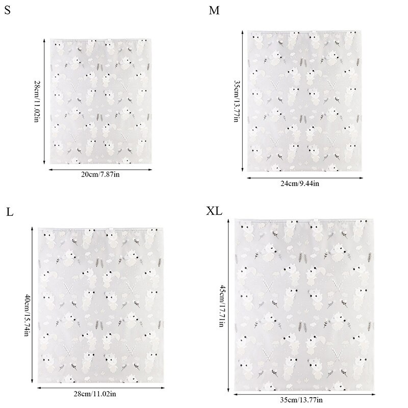 Animal dos desenhos animados impressão transparente organizador de viagem saco de armazenamento de roupas com zíper bolsa de toiletry saco de bagagem