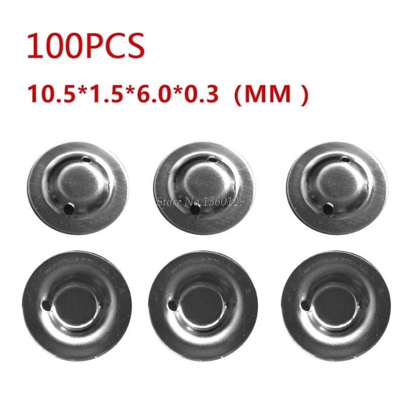 100Pcs 18650 Lithium Battery Positive Spot Welding Tip Cap Flat Head to Tip Metal Protective Cap Battery Accessories