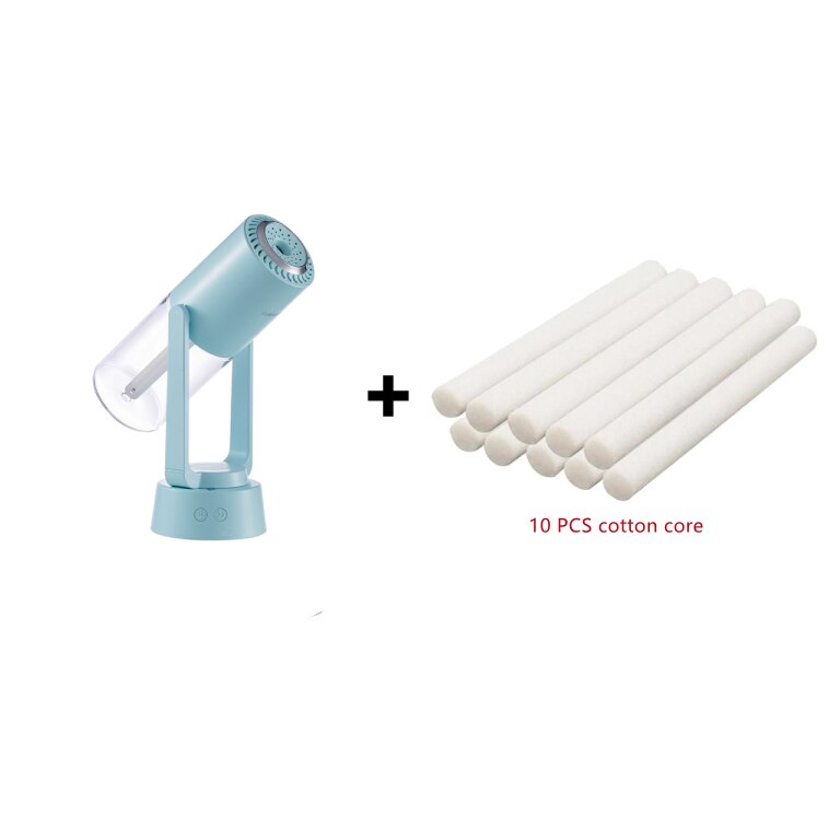 Auto-Rotate Draadloze Magic Shadow Luchtbevochtiger Usb Mist Spuiten Projector Lamp Ultrasone Cool Mist Maker Geurverspreider Voor Thuis: blue 10filter