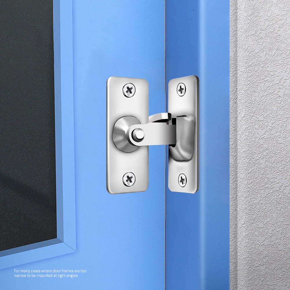 Stainless Steel Barn Doors Locks Latch Metal Hook Latch Lock Texture Toilet Door Right Angle Sliding Door Buckle Home Anti-Theft