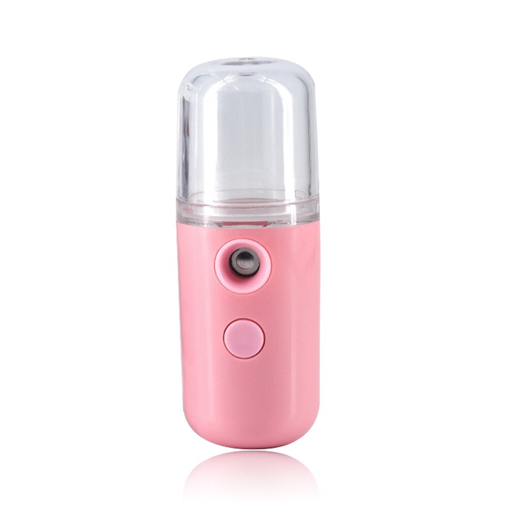 Portable Nano Mist Sprayer Mini USB Rechargeable Face Spray Facial Body Steamer Moisturizing Skin Alcohol Disinfectants Sprayer: Pink