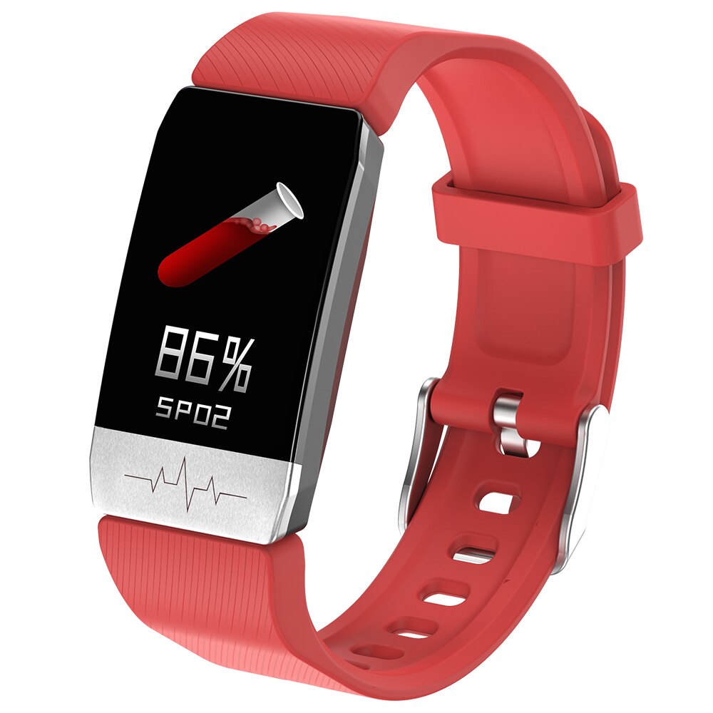 Op voorraad! lichaamstemperatuurmeting slimme armband hartslagmeter sporthorloges slimme band  ip67 waterdichte smartwatch: Rood
