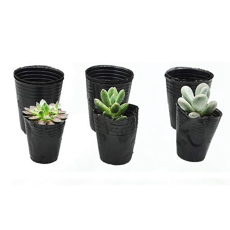 500Pcs Kwekerij Pot Plastic Plant Propagatie Container Grow Bag Tuin 8cmX8cm