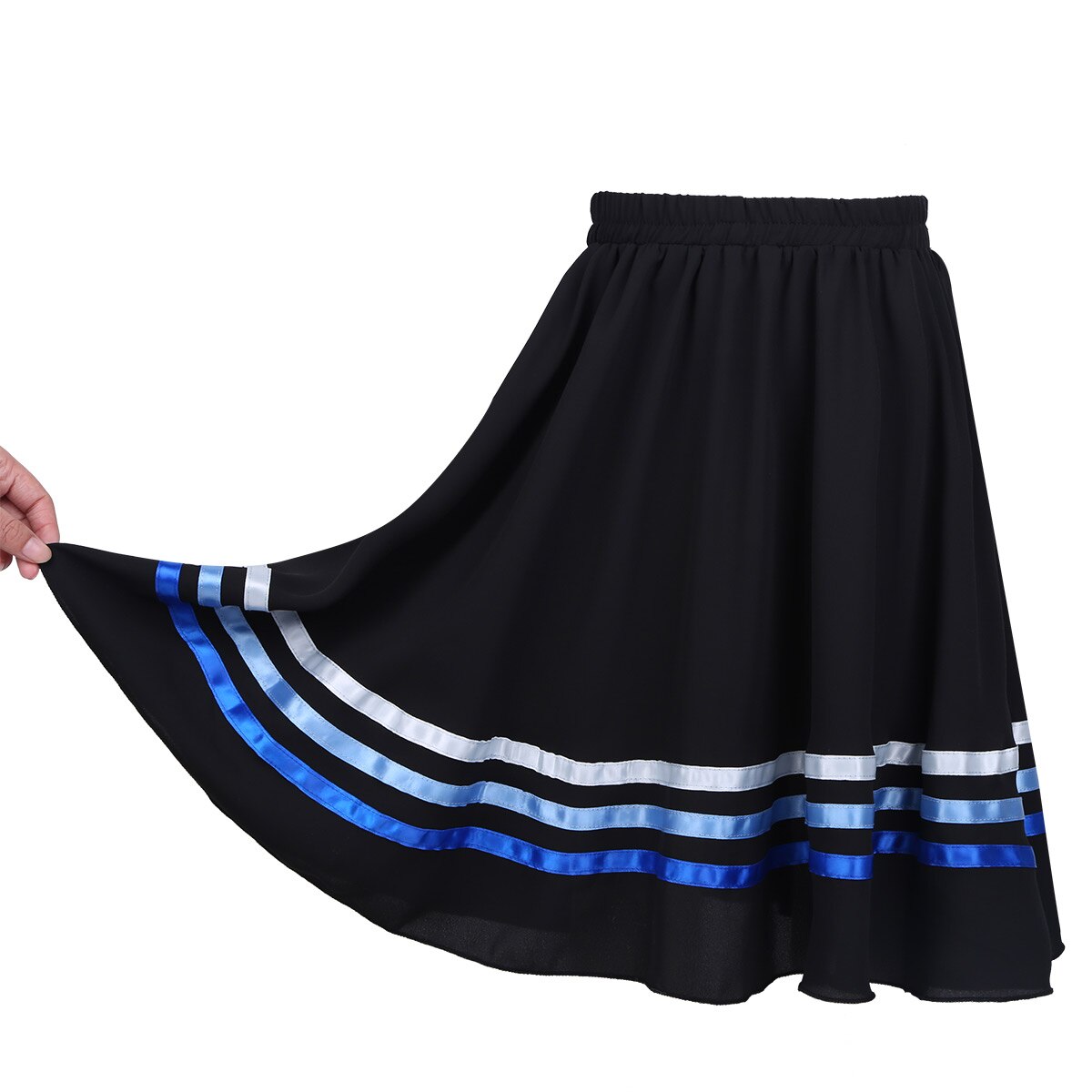 DANCE QUEEN 701-5 Glacier Blue Elastic Waistband Ballroom Training Trouser