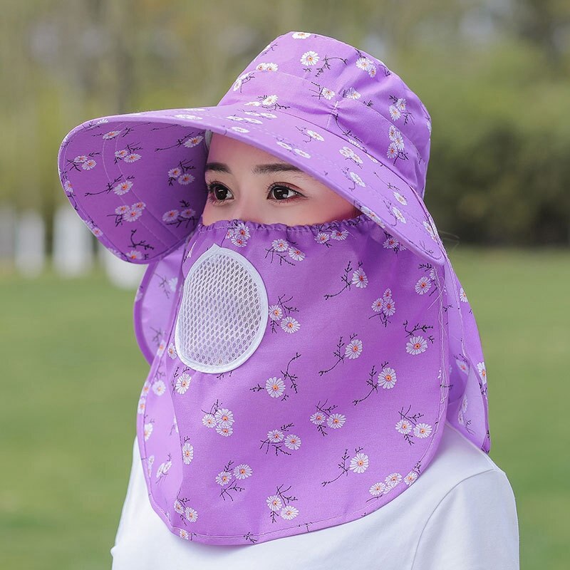 Sun Hat Female Summer Hat Cover Face Sun Hat All-match Summer Hat with Big Rim Anti-ultraviolet Cycling Sunhat: HT6896PP
