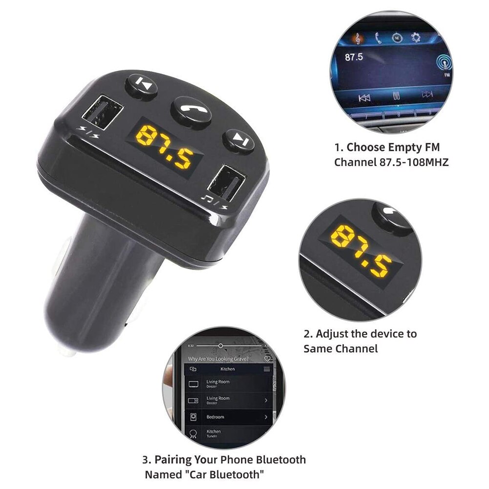 Bluetooth FM Transmitter Modulator Handsfree Car Kit MP3 Player USB Charger