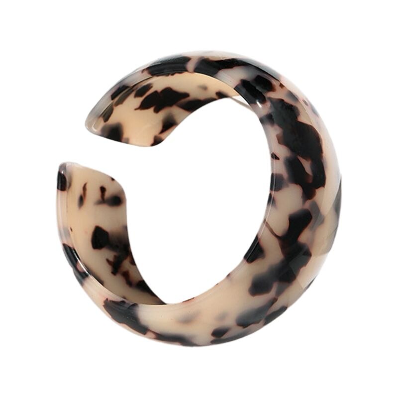 Brazalete de leopardo con placa de acetato para mujer, brazalete ancho con apertura, joyería para mujer, decoraciones de: 2SS307687-3