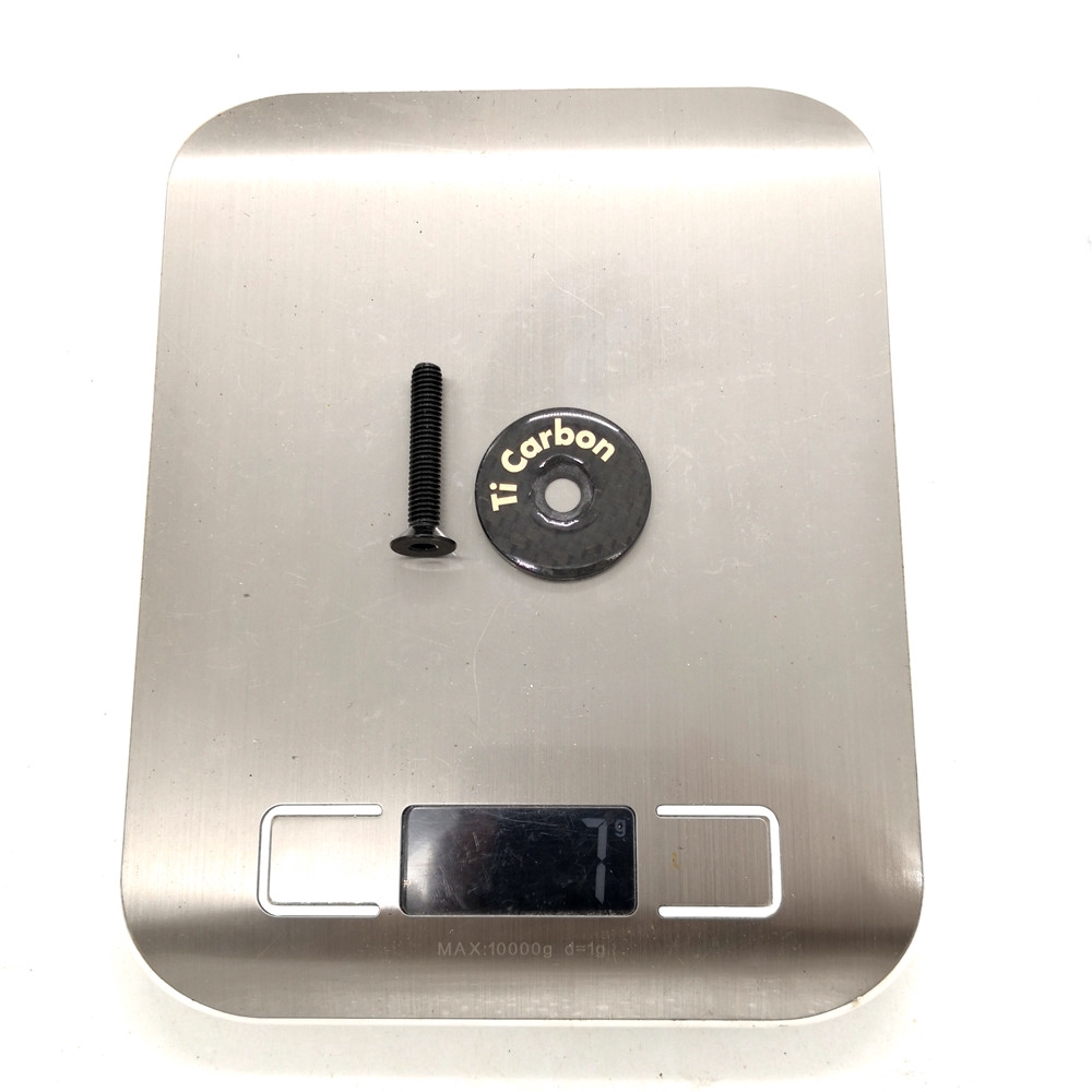 Capuchon supérieur de tige de vélo en carbone avec vis pour Tube de fourche de direction de 31.8mm-28.6mm 1 1/8 pouces OD2, couvercle de capuchon de casque