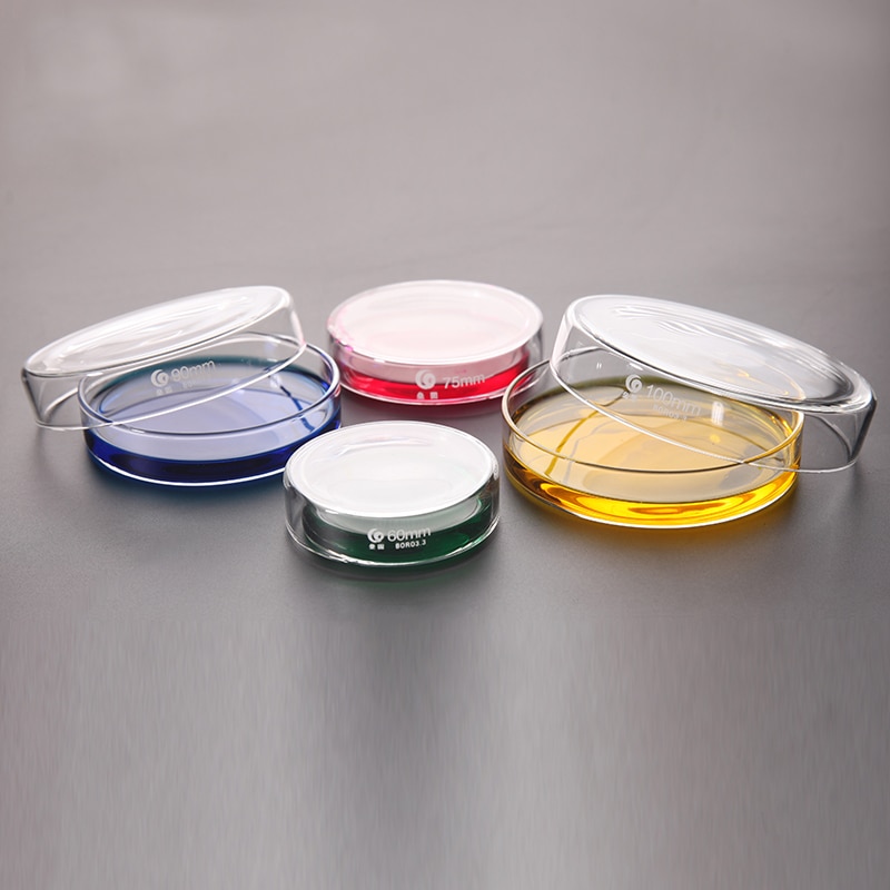 Linyeyue 10 stk / pakke glas petriskål bakteriekultur fad borosilikatglas kemi laboratorieudstyr