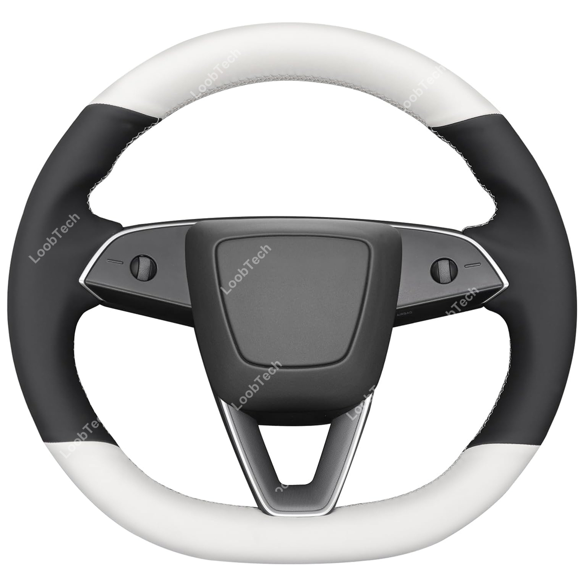 Protector de volante para Tesla Model 3 Highland 2024, cubierta protectora de cuero perforado negro para volante: Multicolor