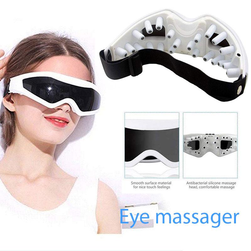 Elektrische Eye Massager Ogen Care Apparaat Rimpel Vermoeidheid Verlichten Fysieke Therapie Acupunctuur Massage Eyewear Bril Batterij