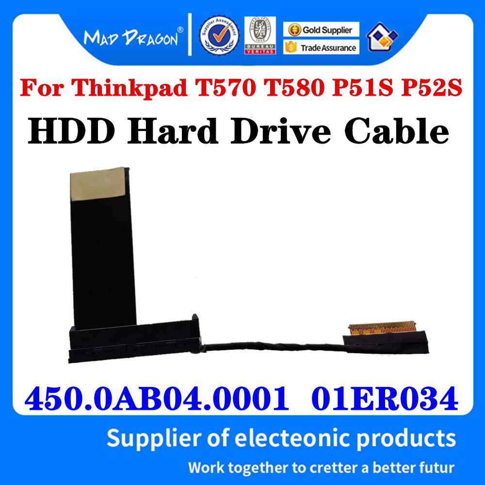 450.0AB04.0001 01ER034 For Lenovo Thinkpad T570 T580 P51S P52S Laptop SATA SSD Hard Drive Cable Connector with 2.5" HDD Bracket: HDD Cable