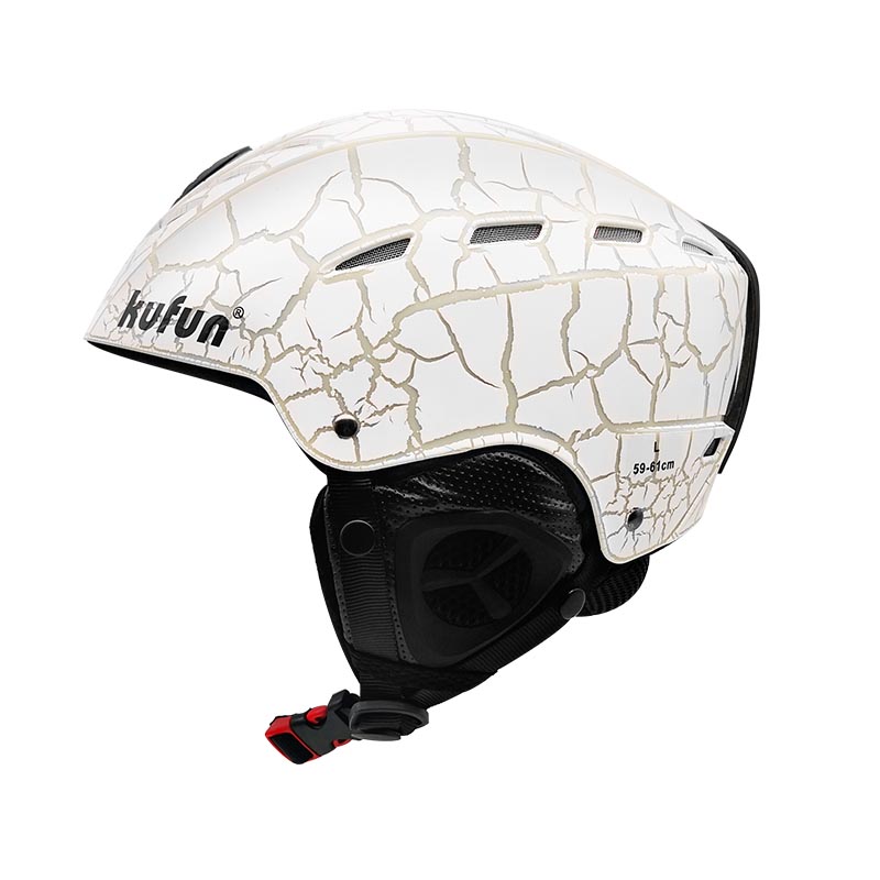 Kufun skidhjälm snowboardhjälm skidhjälm snö vinter barn vuxna skateboard skateboard barn formgjutna män kvinnor: Ljusgrå / L (59-61cm)