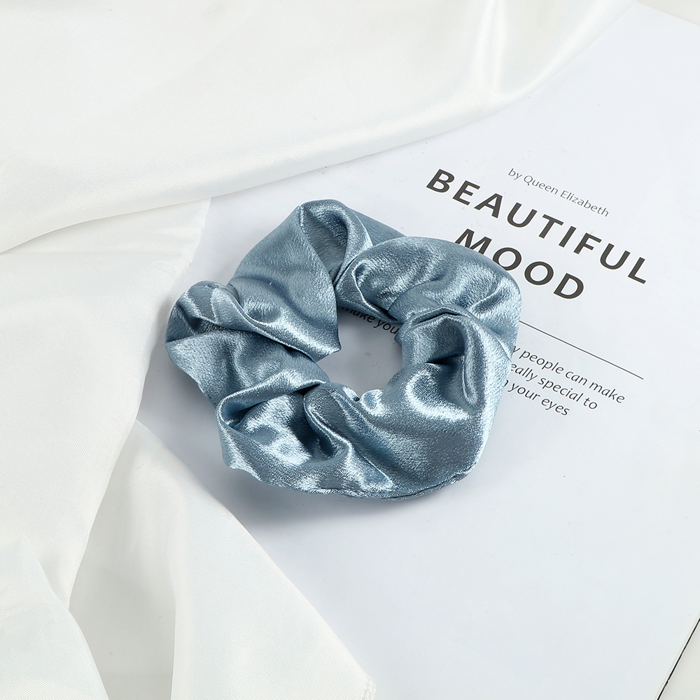 5 unids/lote Boo-tiful Scrunchies de satén de seda banda para el cabello de goma elástica grande coleta para mujer y niña accesorios para lazos para el cabello al por mayor: Rosa
