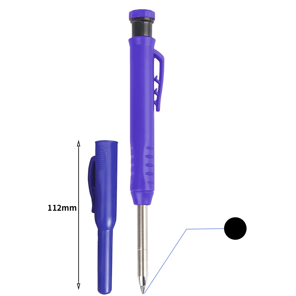 Stevig timmerman mechanisch potlood met puntenslijper voor houtbewerkingsconstructie Lange kop timmermanspotlood Kantoorbenodigdheden: Mixed Color