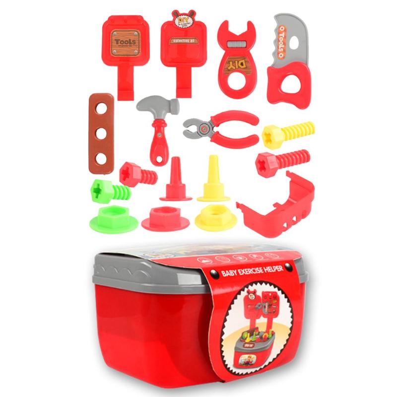 22pcs Children Simulation Repair Tool Box Portable House Play Puzzle Toy Bright Color DIY Pretented Toys Accessories