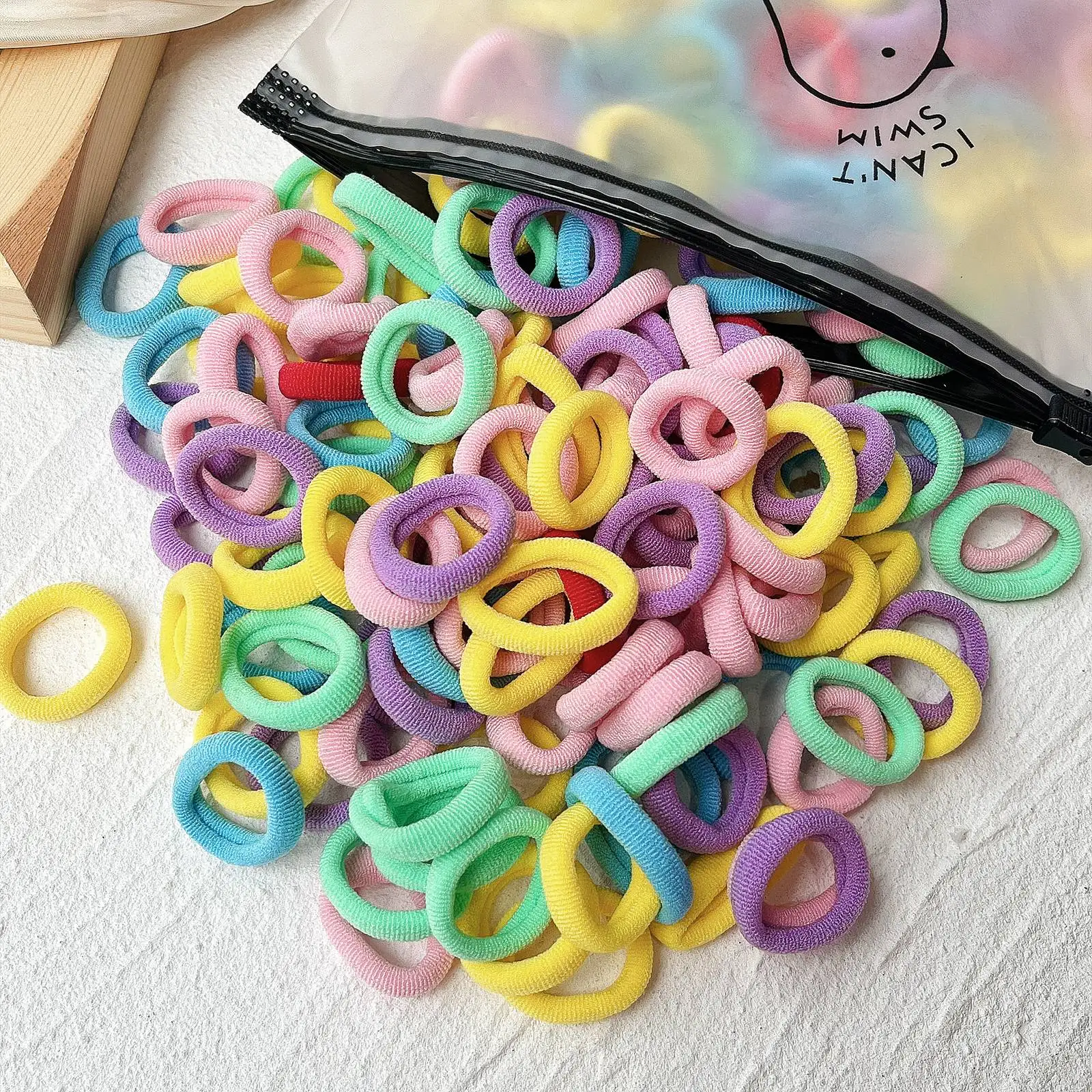 20/50/100 Uds. Lazos elásticos básicos coloridos de nailon para el cabello para niñas, coleta para sujetar, banda de goma, accesorios para el cabello para niños