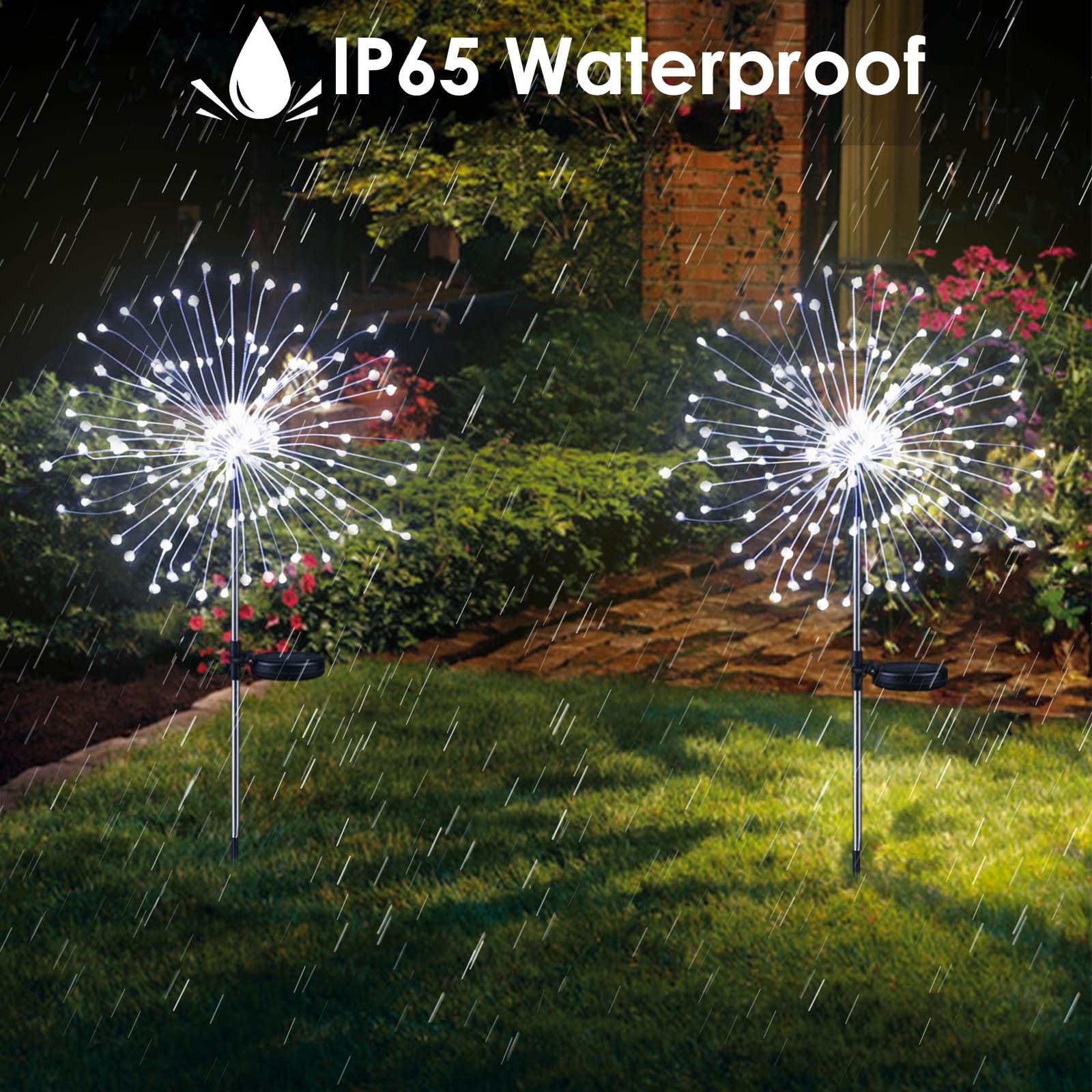 Luz LED de fuegos artificiales con energía Solar, guirnalda impermeable para exteriores, lámpara, vallas de jardín, adornos de césped para decoración para de boda, 1 ud.