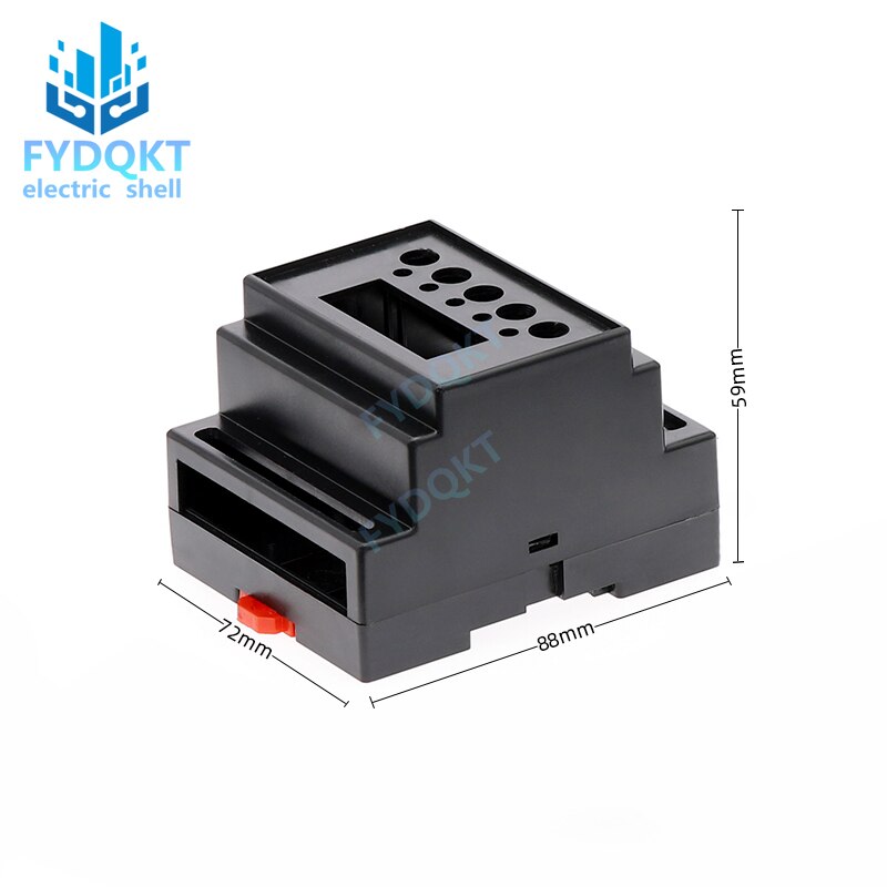 DIN Rail PLC Electrical Shell Barrier Isolation Module Instrument Shell Plastic Case 4-02-10: 88X72X59mm Junction Box Black