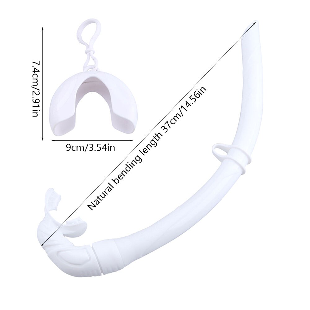 Silicone Foldable Snorkel Tube With Compact Storage Case Unisex Roll Up Snorkel Wet Breathing Tube For Snorkeling Swim: white