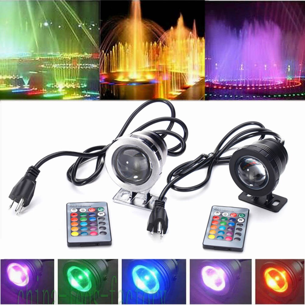 10W RGB LED luz subacuática IP68 impermeable estanque lámpara de acuario con controlador TSH Shop