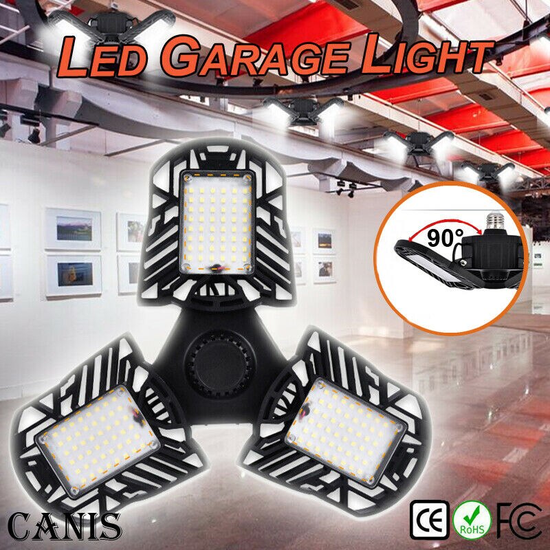 7000LM Deformable Adjustable 60W LED Garage Light Ceiling Lamp E26 Bulbs LED Garage Lights for Warehouse Workshop Basement