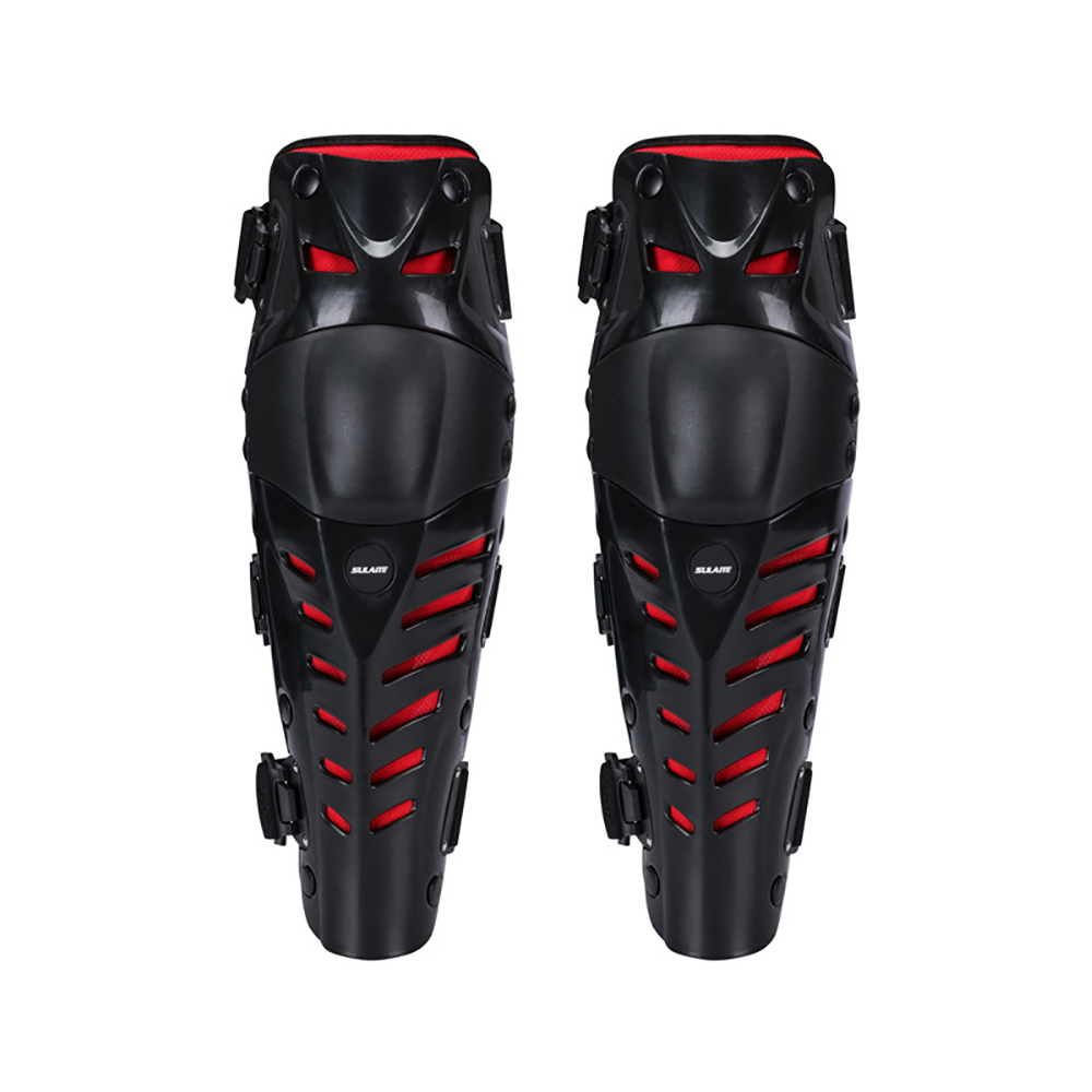 Ginocchiere professionali EVA Hard Shell con parastinchi per moto Skating Bike ciclismo Armor Gear protezione per il ginocchio parastinchi: Rosso